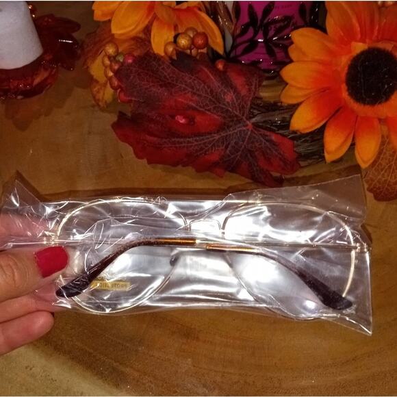 Classic Clear Lens Glasses Vintage Retro Aviator Gold Frame Eyeglasses - Picture 6 of 7